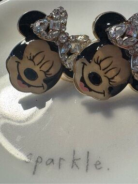 BaubleBar Minnie Mouse Crystal Bow Earrings